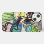 Etui iPhone 13 Art de fantaisie de fées du dragon vert Fées (Verso Horizontal)
