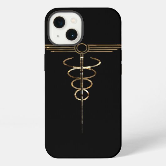 Etui iPhone 13 Art Deco Caduceus (Verso)