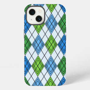 Etui iPhone 13 Art Déco Pluie Argyle