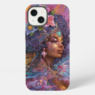 Etui iPhone 13 Art fantastique de la Reine Déesse Noire Afro-Amér