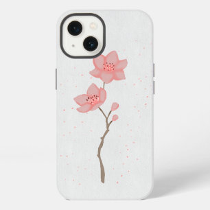 Etui iPhone 13 Art floral minimaliste rose Sakura fleur de cerisi