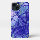 Etui iPhone 13 Art fluide Abstrait Lilac Bleu (Verso)