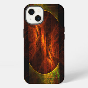 Etui iPhone 13 Art fractal abstrait moderne Jungle Mystique