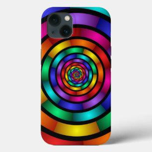 Etui iPhone 13 Art fractal moderne coloré et psychédélique