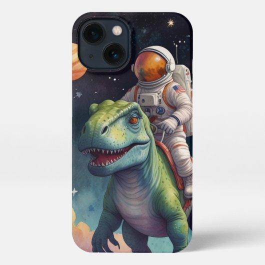 Etui iPhone 13 Astronaut on Dino in Space (Verso)