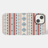 Etui iPhone 13 Aztec Blue Red Black Cream Mixte Motifs Motif (Verso Horizontal)