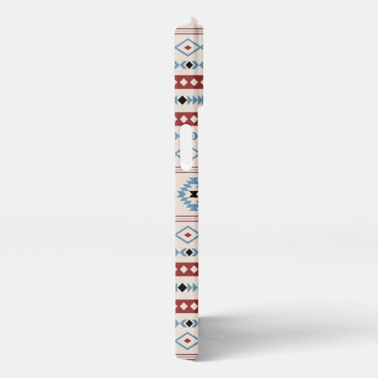 Etui iPhone 13 Aztec Blue Red Black Cream Mixte Motifs Motif (Côté droit)