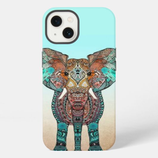 Etui iPhone 13 Aztec Elephant (Verso)