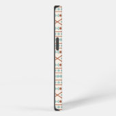 Etui iPhone 13 Aztec Formes Motif rouille crème Turquoise (Côté droit)