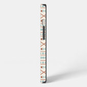 Etui iPhone 13 Aztec Formes Motif rouille crème Turquoise (Côté gauche)