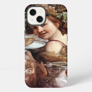 ETUI iPhone 13 BACCHUS AVEC RAISINS ET MONOGRAMME VIN