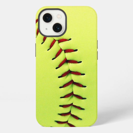 Etui iPhone 13 Balle de softball jaune (Verso)