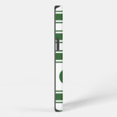 Etui iPhone 13 Bande horizontale verte avec monogramme (Côté droit)