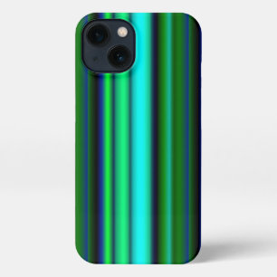 Etui iPhone 13 Bandes arc-en-ciel bleu-vert