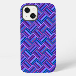 Etui iPhone 13 Bandes bleues et violettes tissent le boîtier iPho