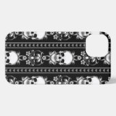Etui iPhone 13 Baroque Gothique Stripe crâne (Verso Horizontal)