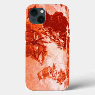 ETUI iPhone 13  BATAILLE DE BATEAU EN ROUGE