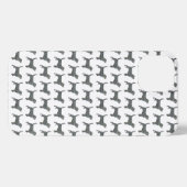 Etui iPhone 13 Beagle Hound Chien Cute Silhouette Grille Blanc (Verso Horizontal)