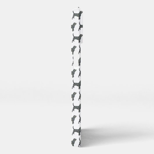 Etui iPhone 13 Beagle Hound Chien Cute Silhouette Grille Blanc (Côté droit)