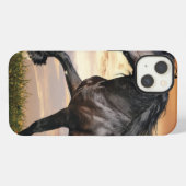 Etui iPhone 13 Beau Cheval Noir (Verso Horizontal)