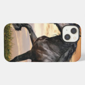 Etui iPhone 13 Beau Cheval Noir (Verso Horizontal)