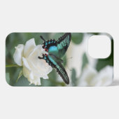 Etui iPhone 13 Beautiful Butterfly and white roses (Verso Horizontal)