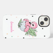 Etui iPhone 13 Bébé chic flamant rose, Étoiles, Princesse (Verso Horizontal)
