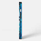 Etui iPhone 13 Belle fleur bleue, (Côté gauche)