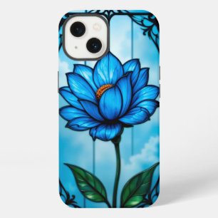 Etui iPhone 13 Belle fleur bleue,