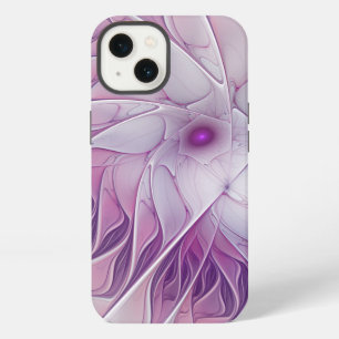 Etui iPhone 13 Belle Fleur Rose Moderne Art Fractal Abstrait