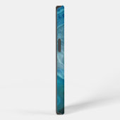 Etui iPhone 13 Belle Pierre d'agate Bleu Turquoise (Côté droit)