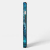 Etui iPhone 13 Belle Pierre d'agate Bleu Turquoise (Côté gauche)