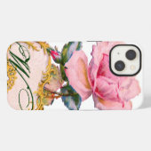 ETUI iPhone 13 BELLE ROSE MONOGRAMME ROSE (Verso Horizontal)