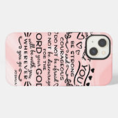 Etui iPhone 13 Bible Scripture Verse Joshua 1:19 Pink (Verso Horizontal)