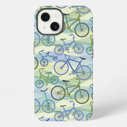 Etui iPhone 13 Bicyclette coque iphone bleu vert (Verso)