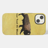 Etui iPhone 13 Bisons en Galop (Verso Horizontal)