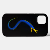 Étui iPhone 13 Black 4 Luxe, Anguille Ruban Bleu (Verso (horizontal))