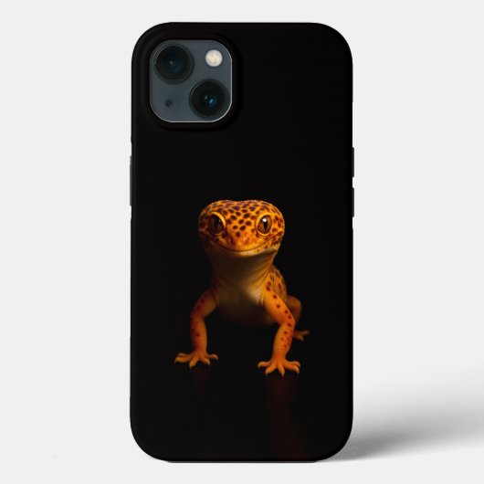 Étui iPhone 13 Black 4 Luxe, Gecko léopard (Verso)