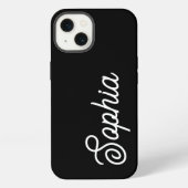 Etui iPhone 13 Black | Votre nom dans le script rétro (Verso)
