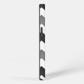 Etui iPhone 13 Blanc et gris chevron zigzag (Côté droit)