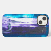 Etui iPhone 13 bleu abstrait (Verso Horizontal)