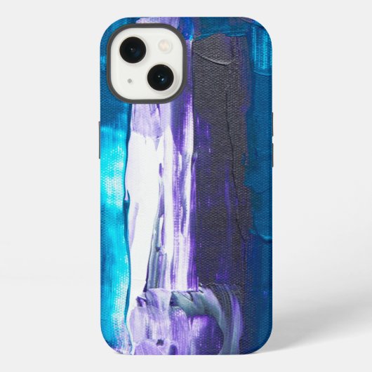 Etui iPhone 13 bleu abstrait (Verso)