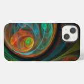 Etui iPhone 13 Bleu de renaissance Art Abstrait (Verso Horizontal)