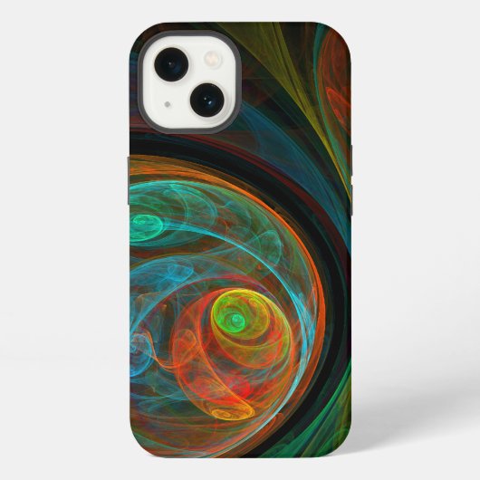 Etui iPhone 13 Bleu de renaissance Art Abstrait (Verso)