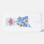 Etui iPhone 13 Bleu Dusty Ceinturon Masons Jar (Verso Horizontal)