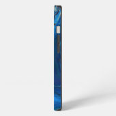 Etui iPhone 13 Bleu Marbre Agate Texture Fluide Art (Côté gauche)