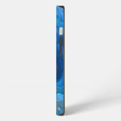 Etui iPhone 13 Bleu Marbre Agate Texture Fluide Art (Côté gauche)