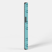Etui iPhone 13 bleu turquoise, cool, abstraction fleur tendance (Côté droit)