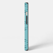 Etui iPhone 13 bleu turquoise, cool, abstraction fleur tendance (Côté gauche)