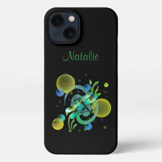 Etui iPhone 13 Bleu vert Dragonfly